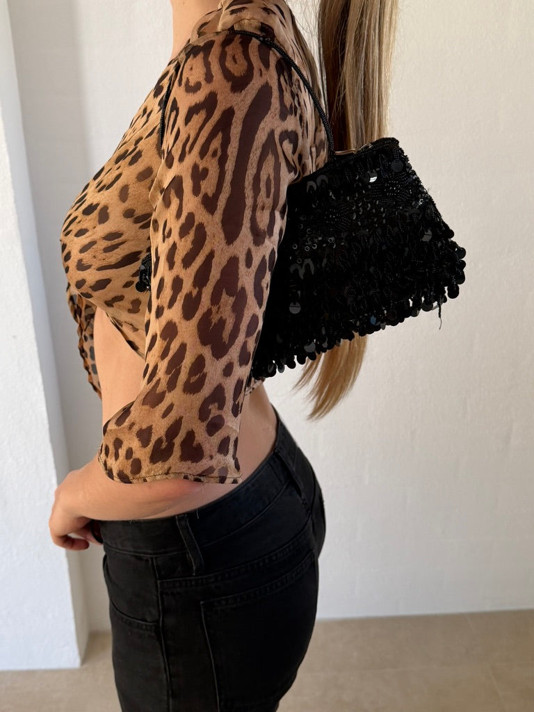 Black beaded bag