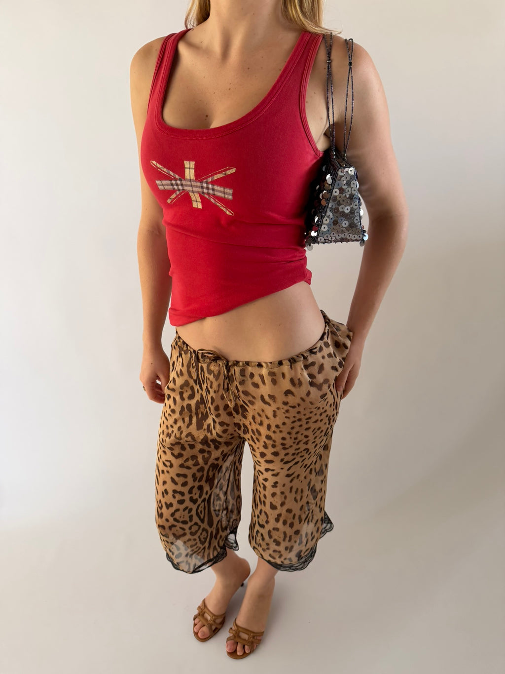 Leopard & lace capris