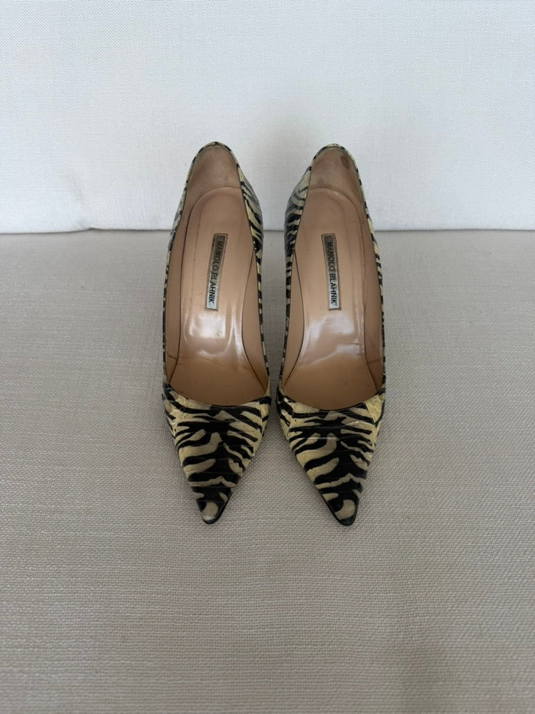 Vintage Manolo Blahnik Tiger Print Heels