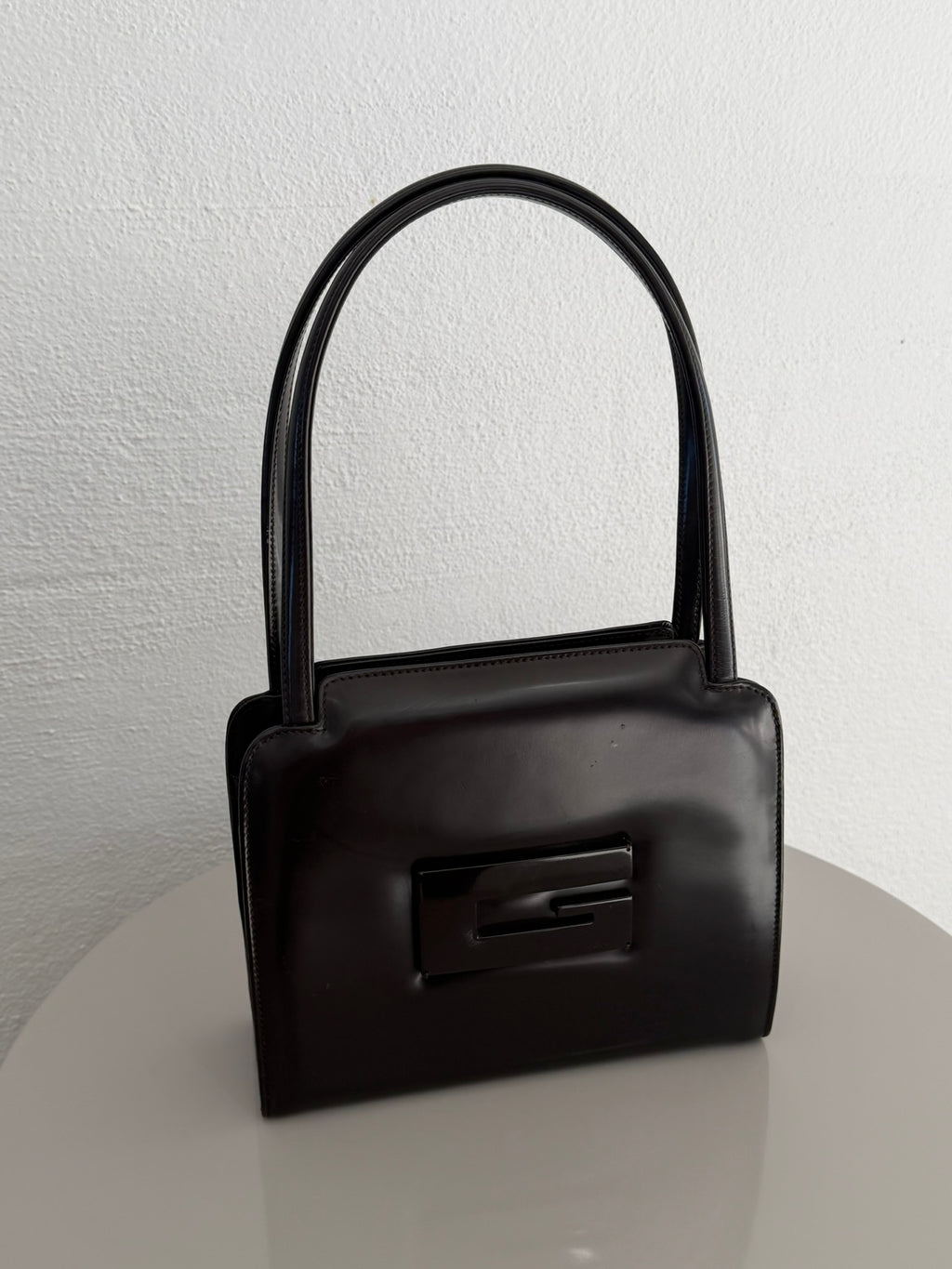 Black Gucci Clasp Handbag
