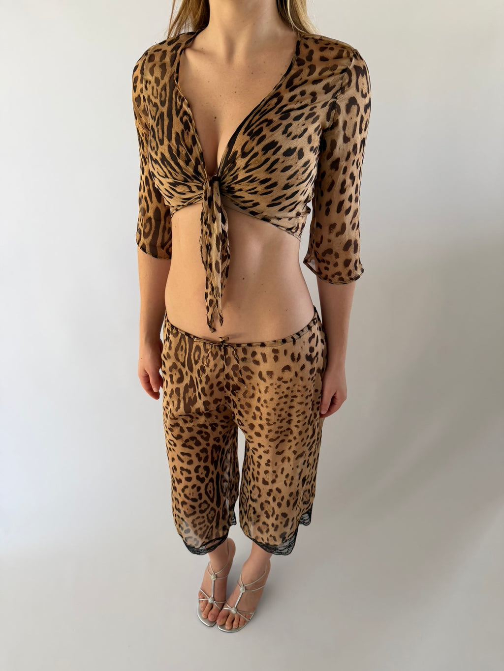Leopard tie top