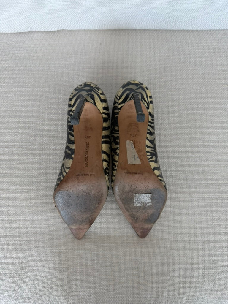 Vintage Manolo Blahnik Tiger Print Heels