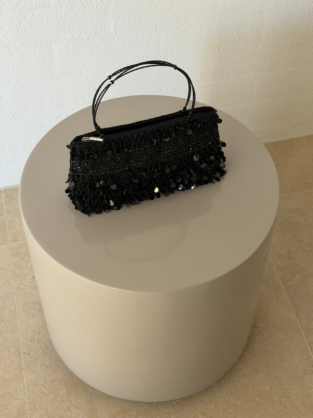 Black beaded bag