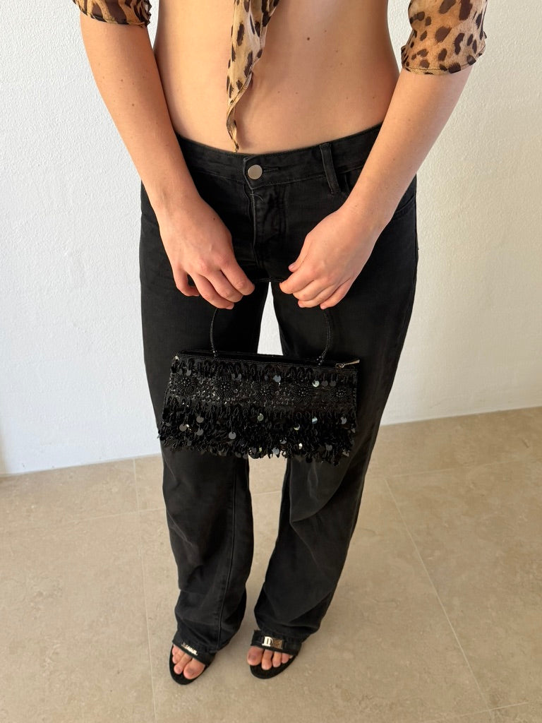 Black beaded bag
