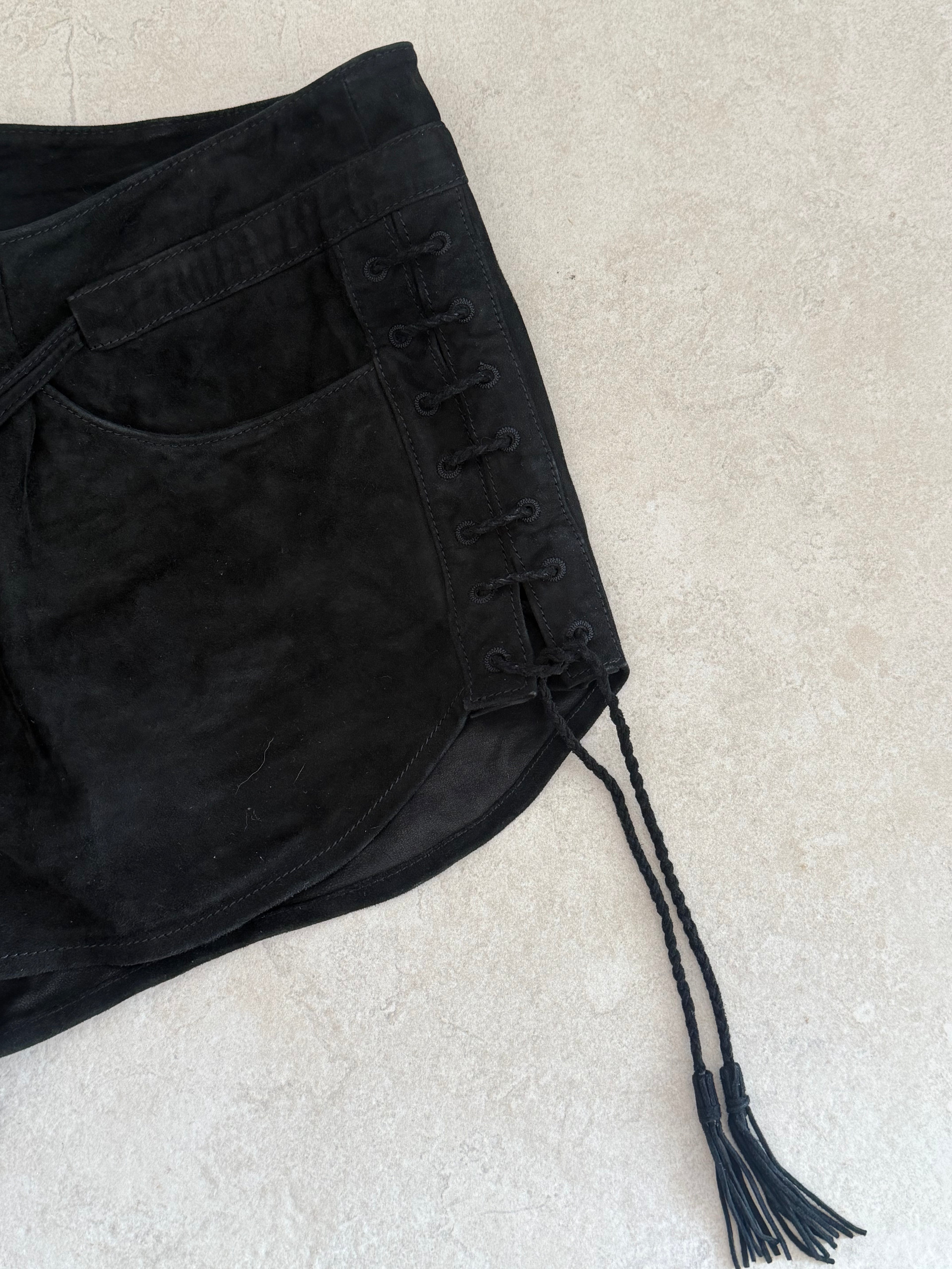 YSL Suede Mini Shorts