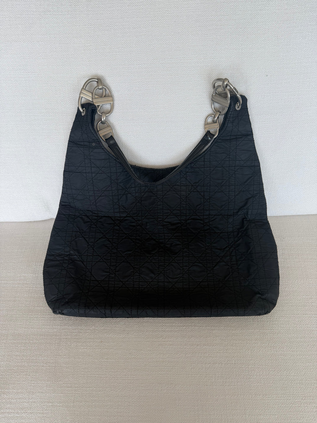 Dior Cannage Shoulder Bag Nylon Black