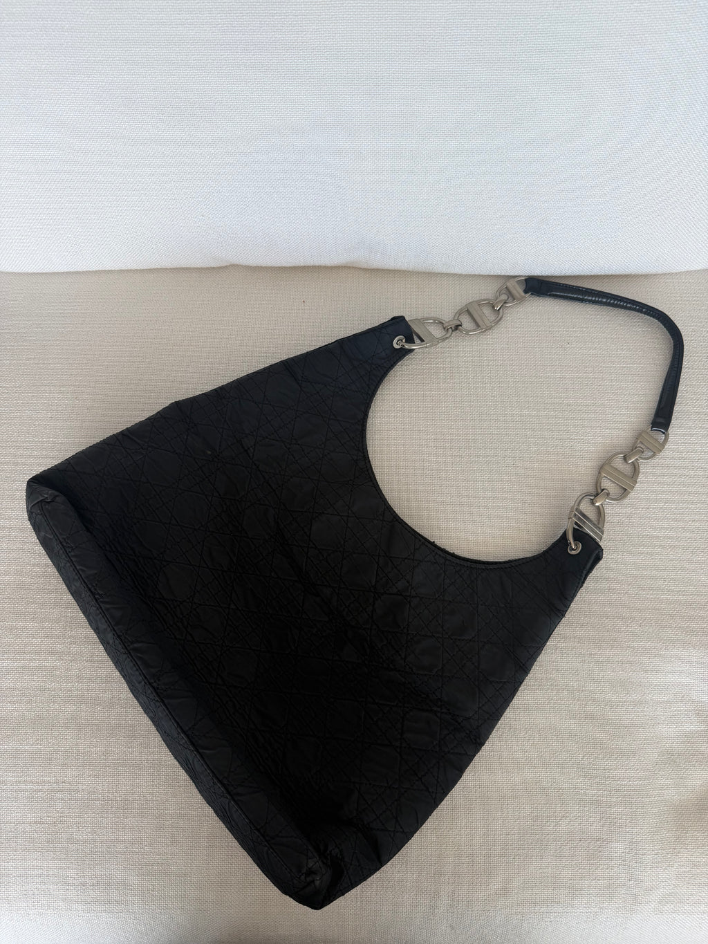 Dior Cannage Shoulder Bag Nylon Black