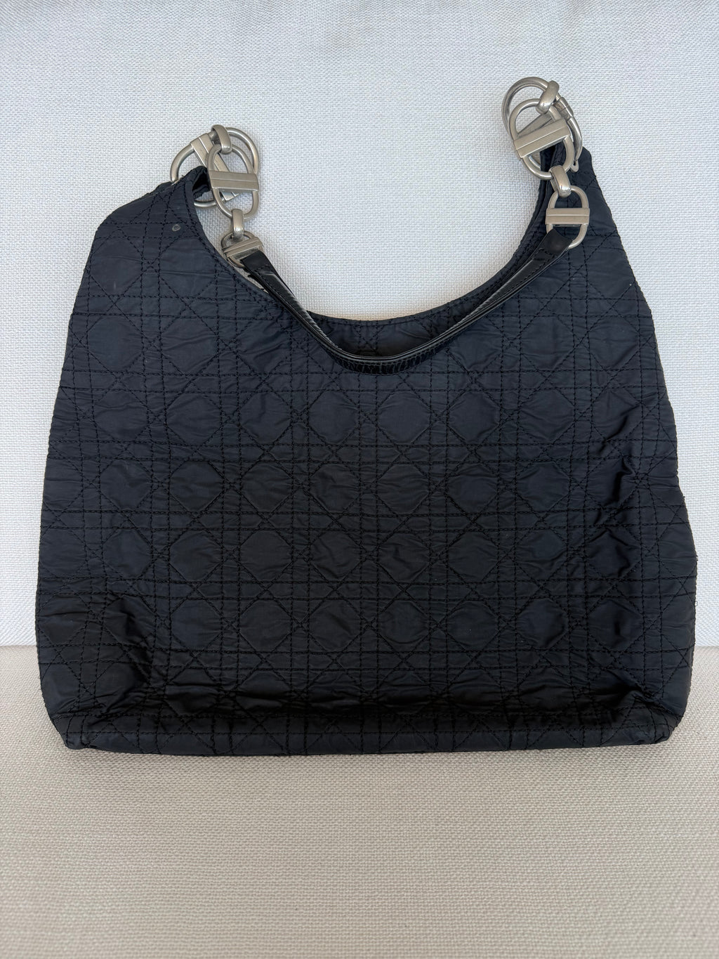 Dior Cannage Shoulder Bag Nylon Black