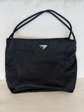 Prada Tote Bag Nylon Black Silver