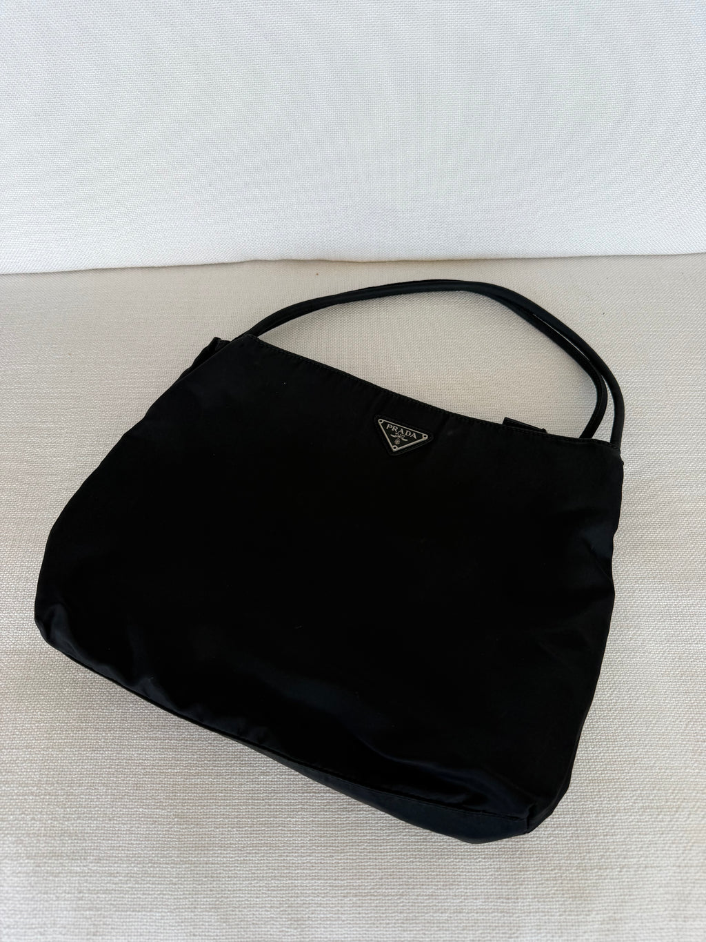 Prada Tote Bag Nylon Black Silver
