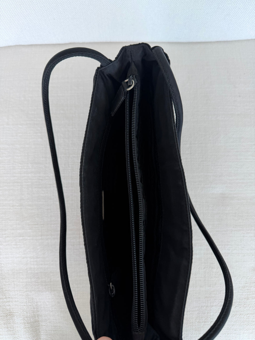 Prada Tote Bag Nylon Black Silver