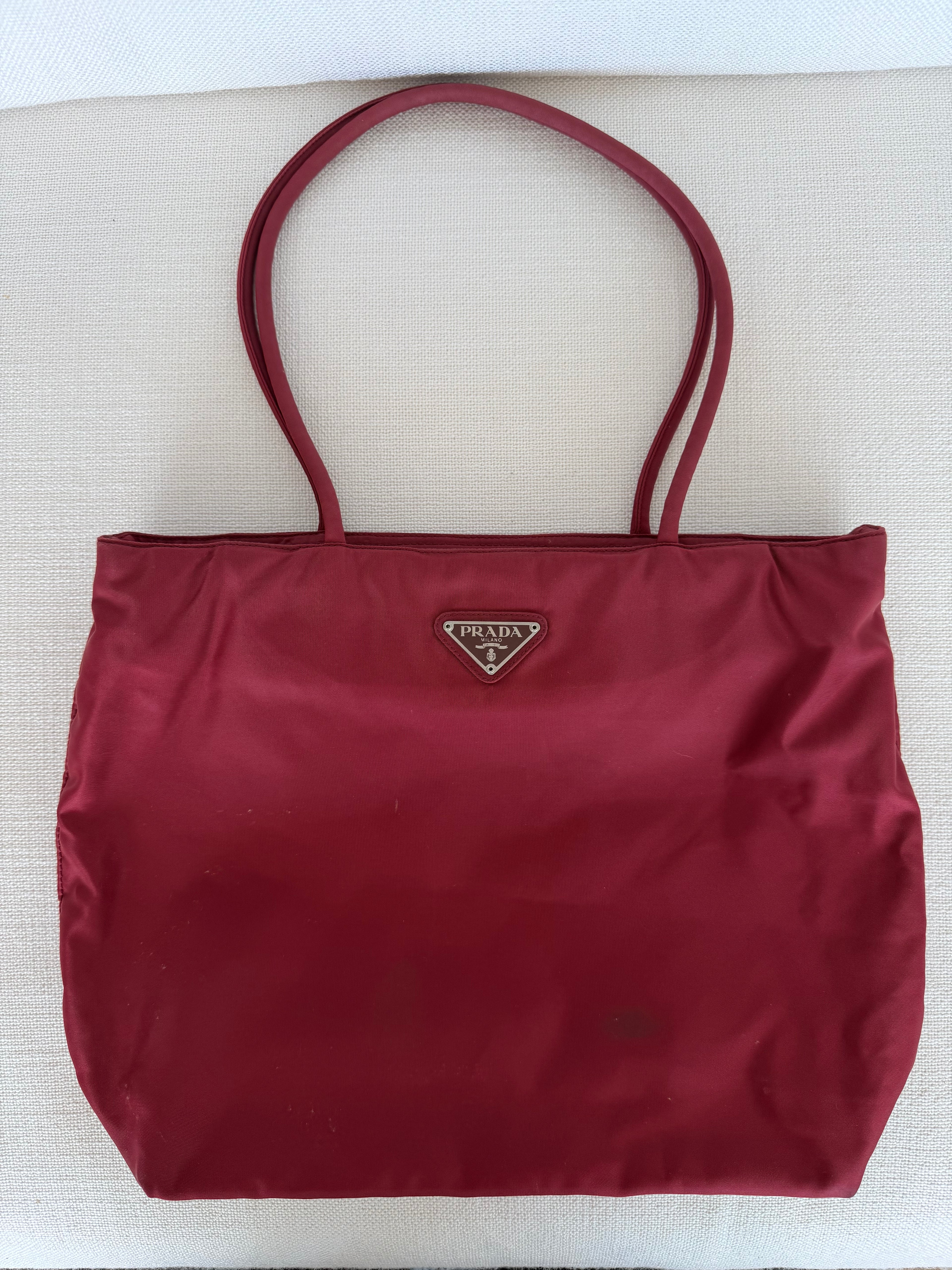 Prada Tote Bag Nylon Red