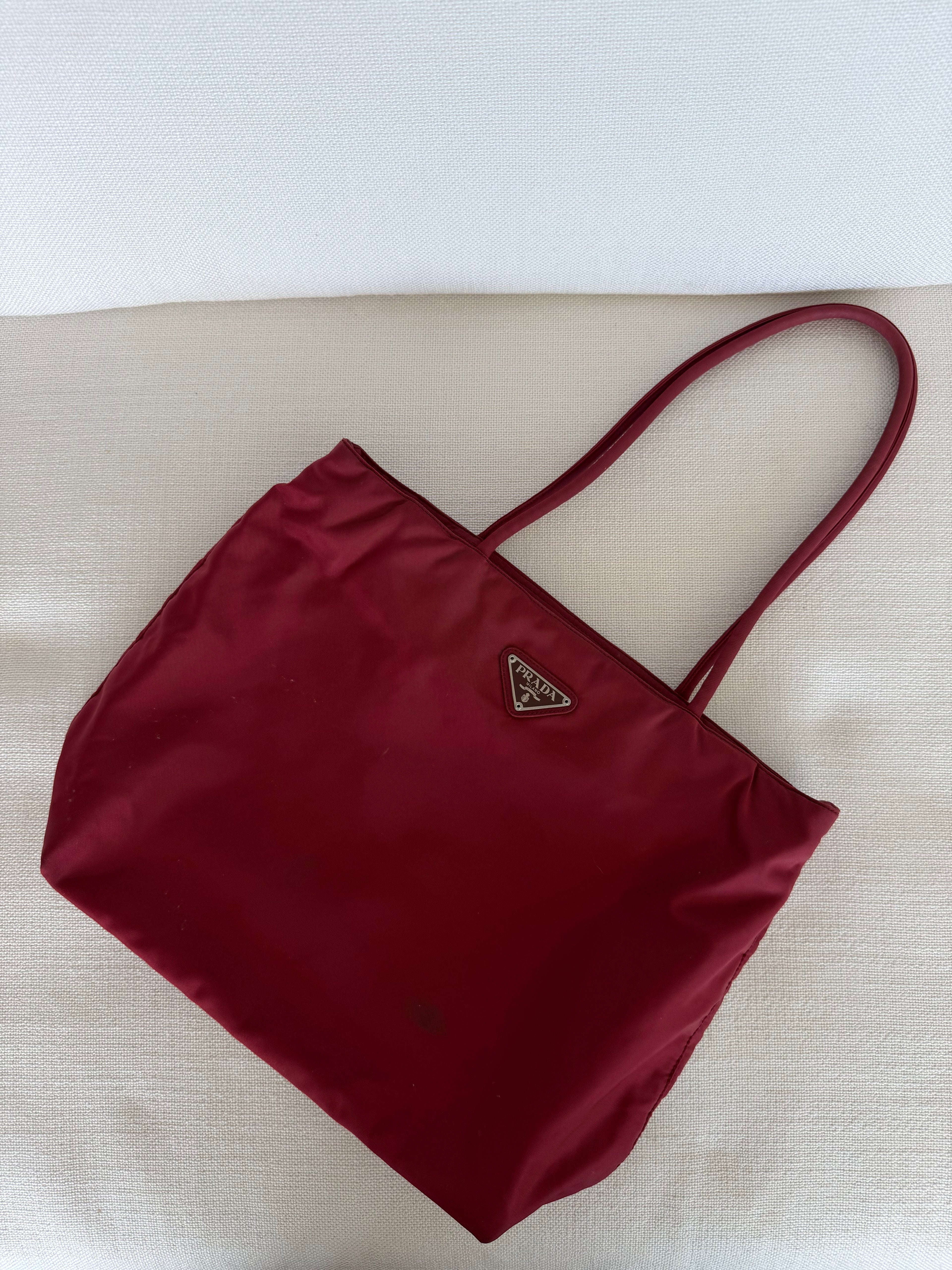 Prada Tote Bag Nylon Red