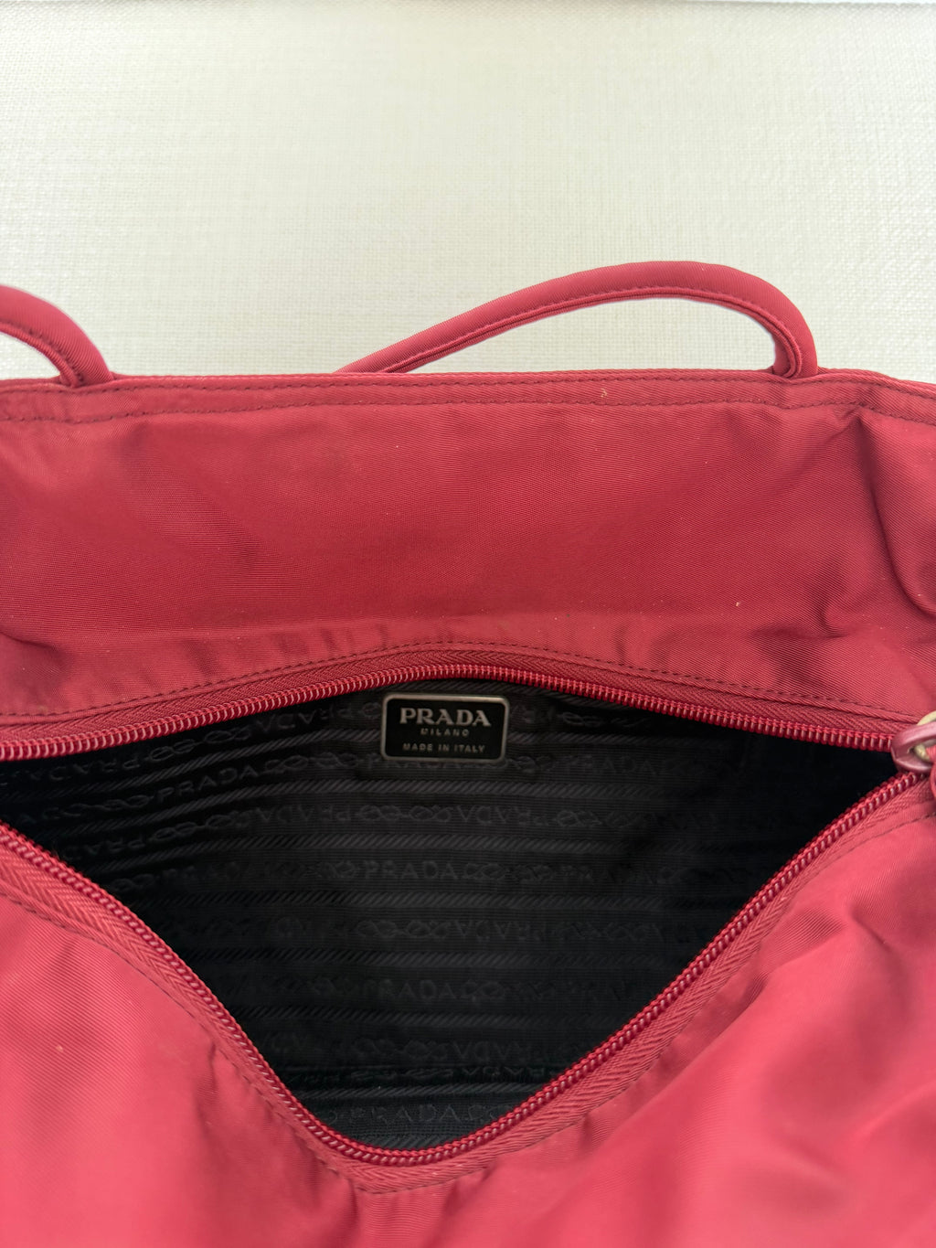 Prada Tote Bag Nylon Red