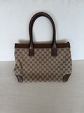 Gucci GG Canvas Tote Bag Beige Gold