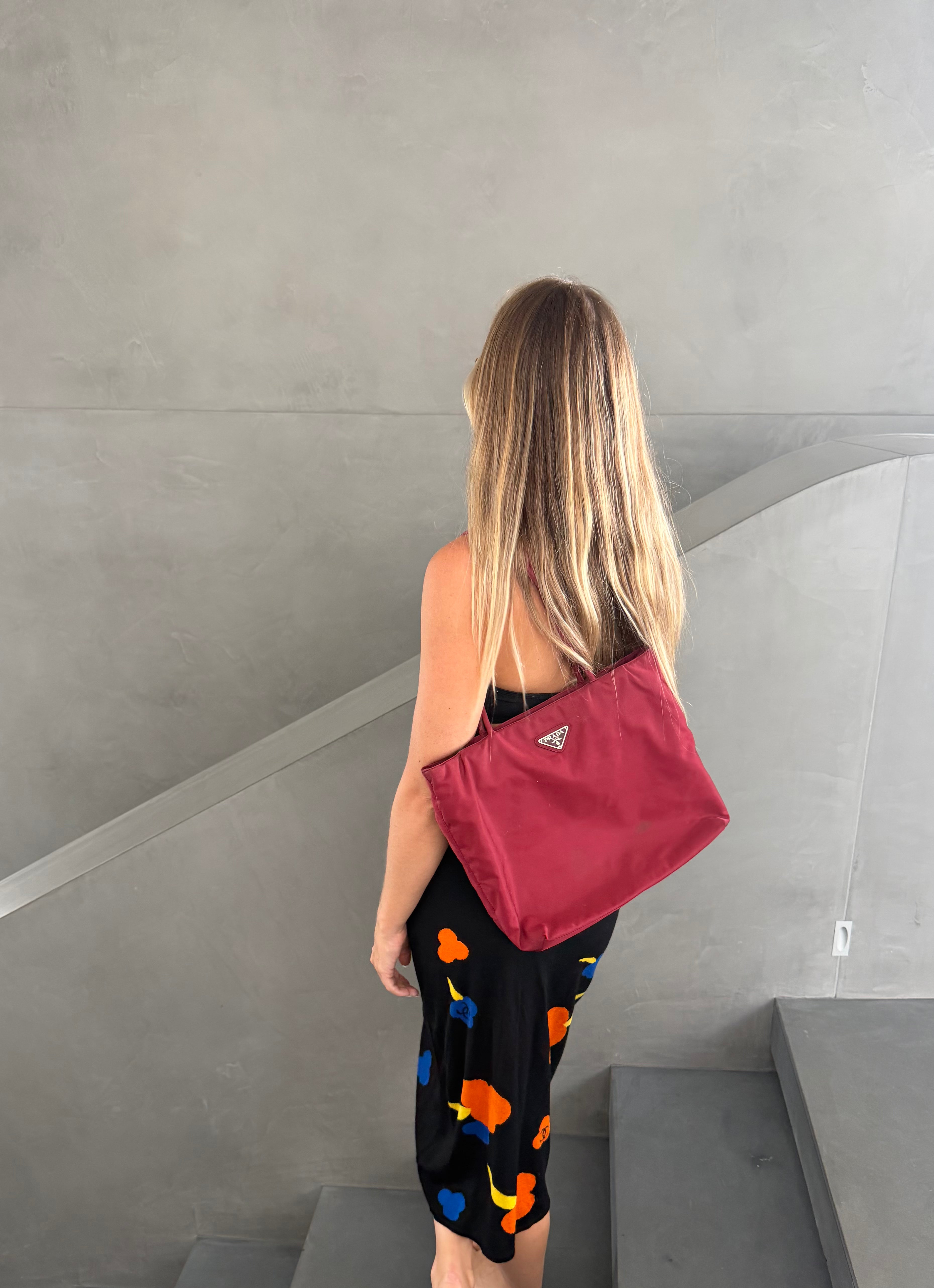 Prada Tote Bag Nylon Red